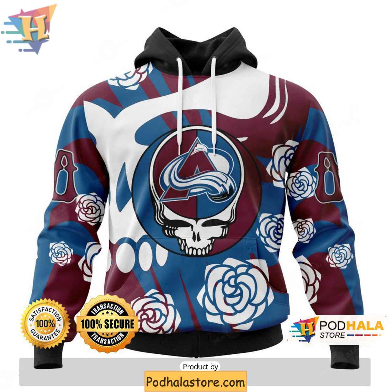 Custom Colorado Avalanche 3D Hoodie, Unique NHL Grateful Dead Apparel Custom Colorado Avalanche 3D Hoodie, Unique NHL Grateful Dead Apparel