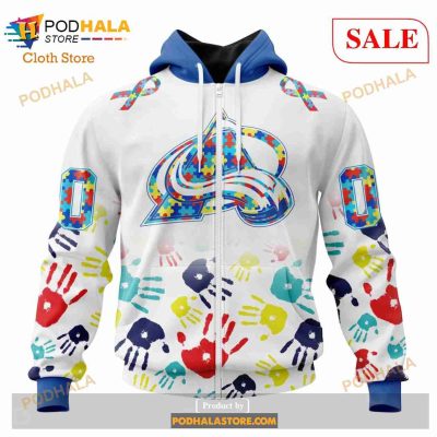 Custom Colorado Avalanche Autism Awareness Design Sweatshirt NHL Hoodie 3D