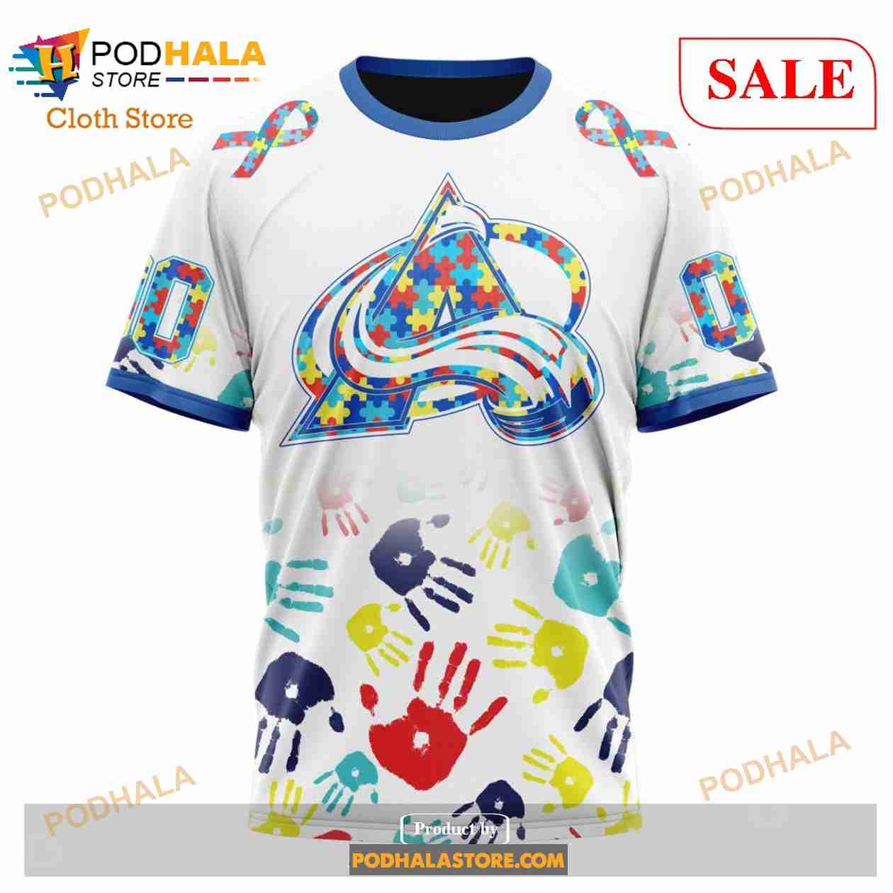 Custom Colorado Avalanche Autism Awareness Design Sweatshirt NHL Hoodie 3D Custom Colorado Avalanche Autism Awareness Design Sweatshirt NHL Hoodie 3D