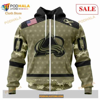 Custom Colorado Avalanche Camo Military Appreciation Sweatshirt NHL Hoodie 3D