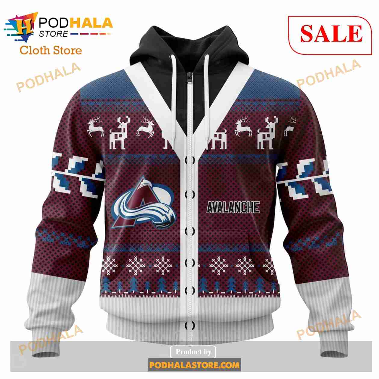 Custom Colorado Avalanche Chrismas Season Sweatshirt NHL Hoodie 3D Custom Colorado Avalanche Chrismas Season Sweatshirt NHL Hoodie 3D