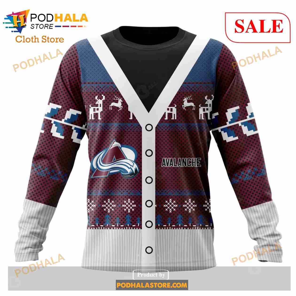 Custom Colorado Avalanche Chrismas Season Sweatshirt NHL Hoodie 3D Custom Colorado Avalanche Chrismas Season Sweatshirt NHL Hoodie 3D