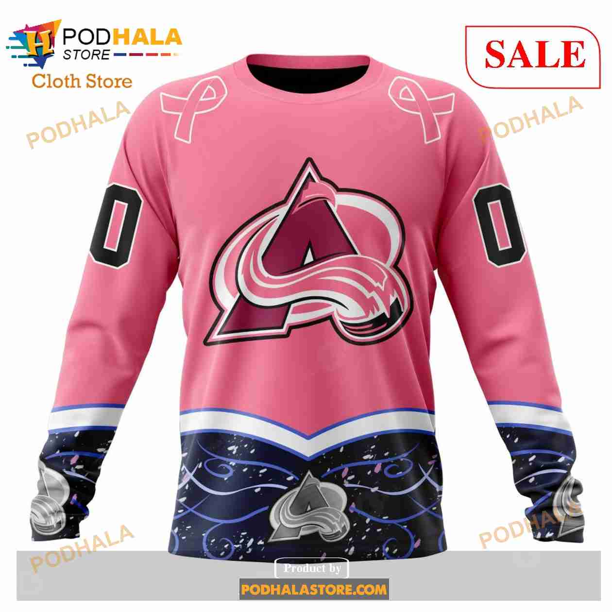 Custom Colorado Avalanche Fights Cancer Sweatshirt NHL Hoodie 3D Custom Colorado Avalanche Fights Cancer Sweatshirt NHL Hoodie 3D