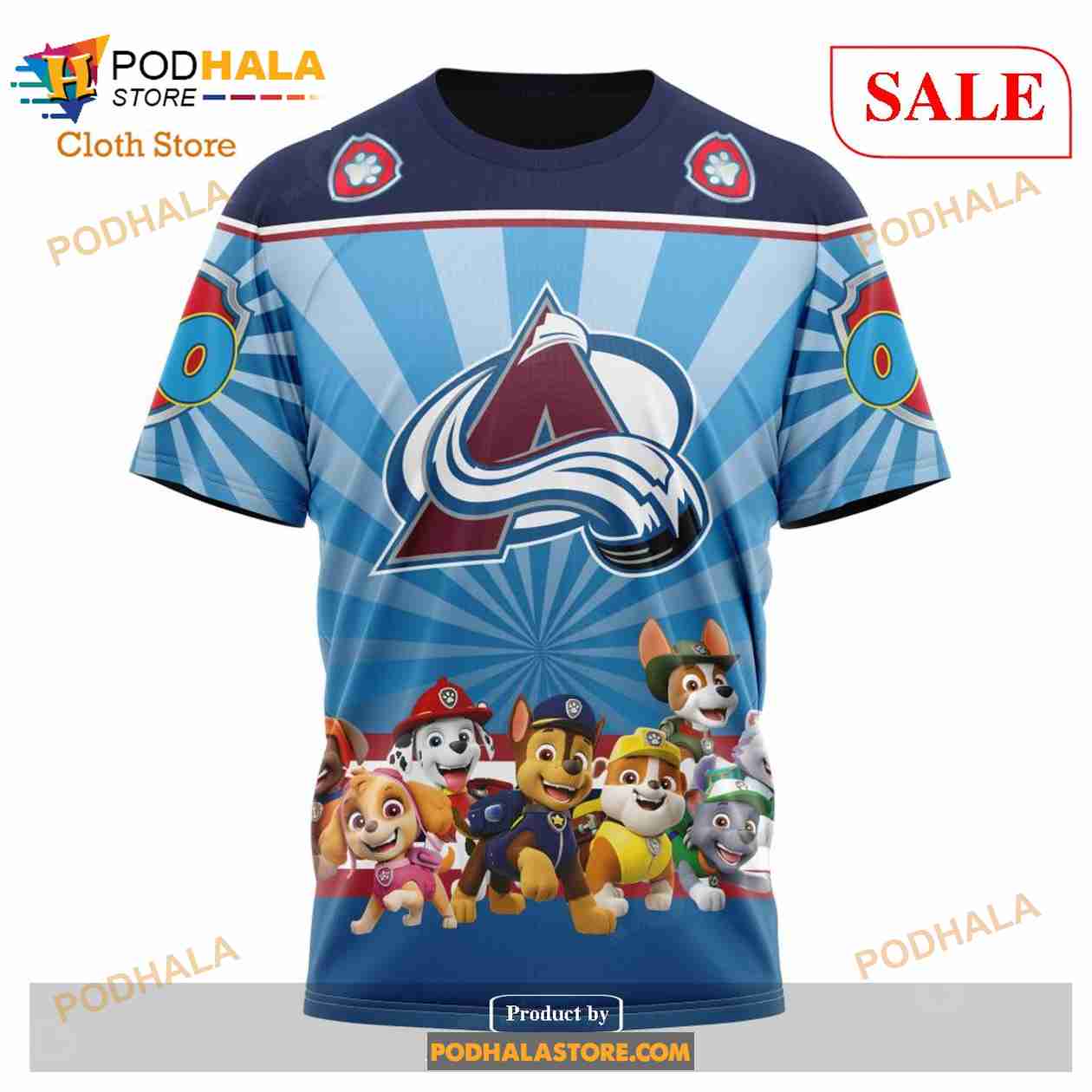 Custom Colorado Avalanche Paw Patrol Sweatshirt NHL Hoodie 3D Custom Colorado Avalanche Paw Patrol Sweatshirt NHL Hoodie 3D