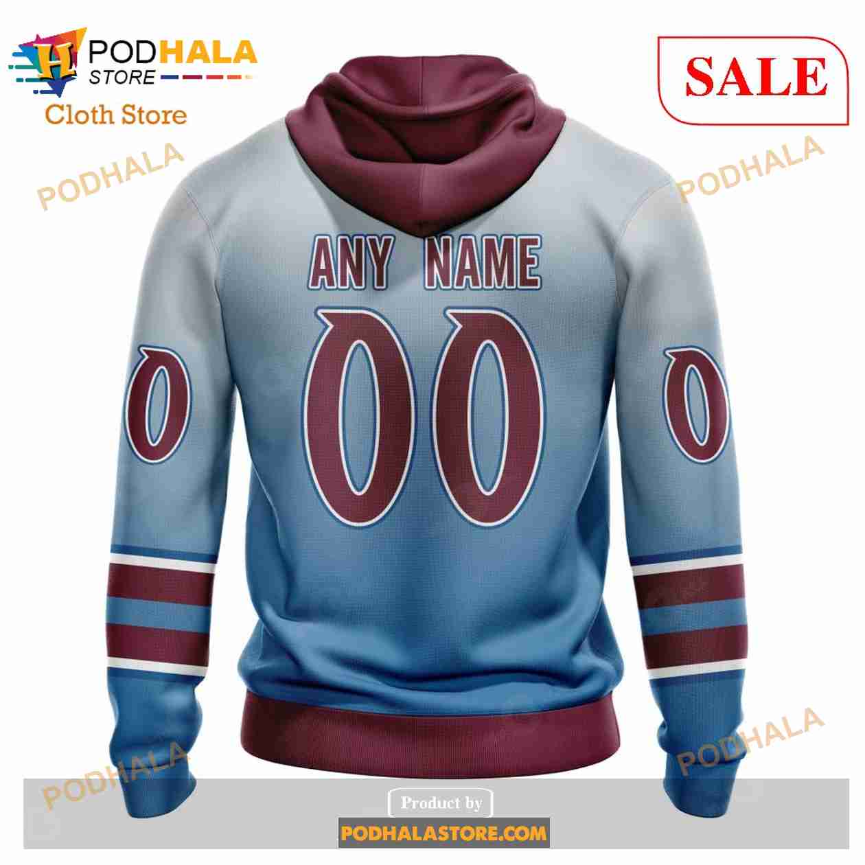 Custom Colorado Avalanche Retro Gradient Design Sweatshirt NHL Hoodie 3D Custom Colorado Avalanche Retro Gradient Design Sweatshirt NHL Hoodie 3D
