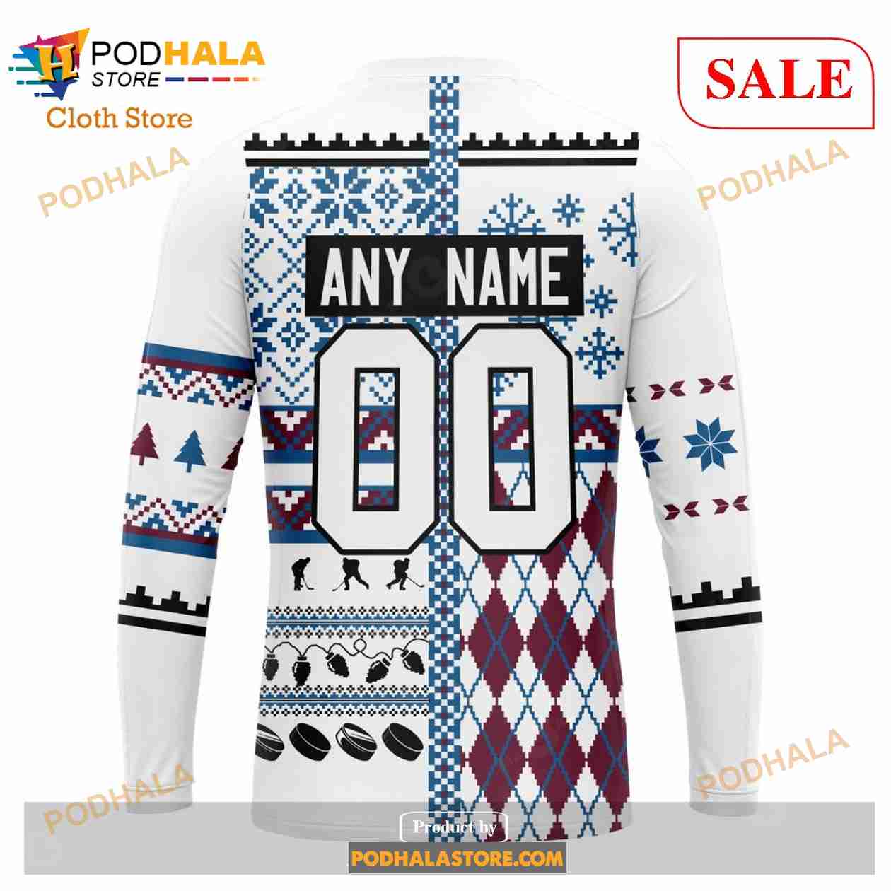 Custom Colorado Avalanche Unisex Christmas Sweatshirt NHL Hoodie 3D Custom Colorado Avalanche Unisex Christmas Sweatshirt NHL Hoodie 3D