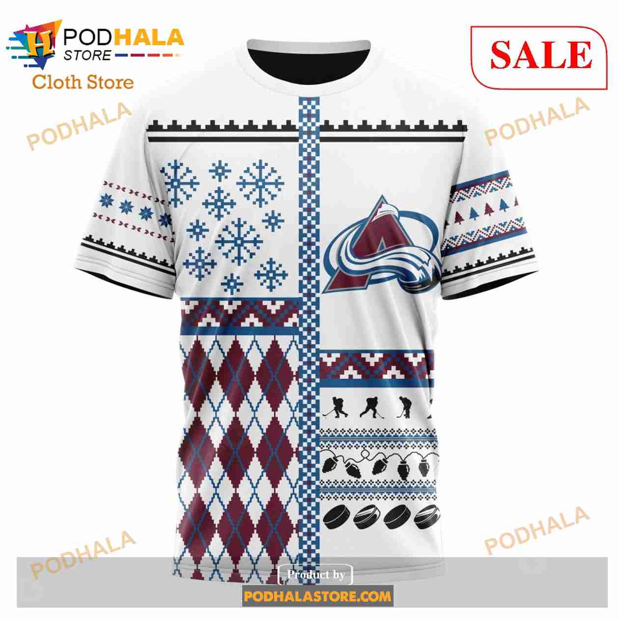 Custom Colorado Avalanche Unisex Christmas Sweatshirt NHL Hoodie 3D Custom Colorado Avalanche Unisex Christmas Sweatshirt NHL Hoodie 3D
