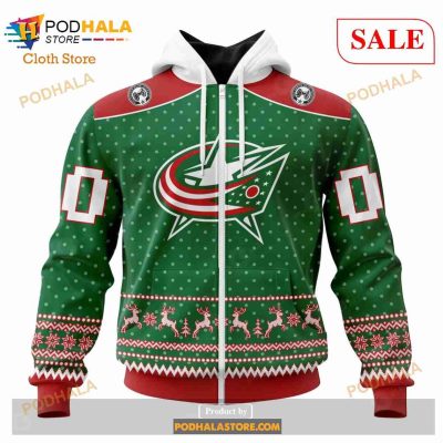 Custom Columbus Blue Jackets Christmas Apparel Sweatshirt NHL Hoodie 3D