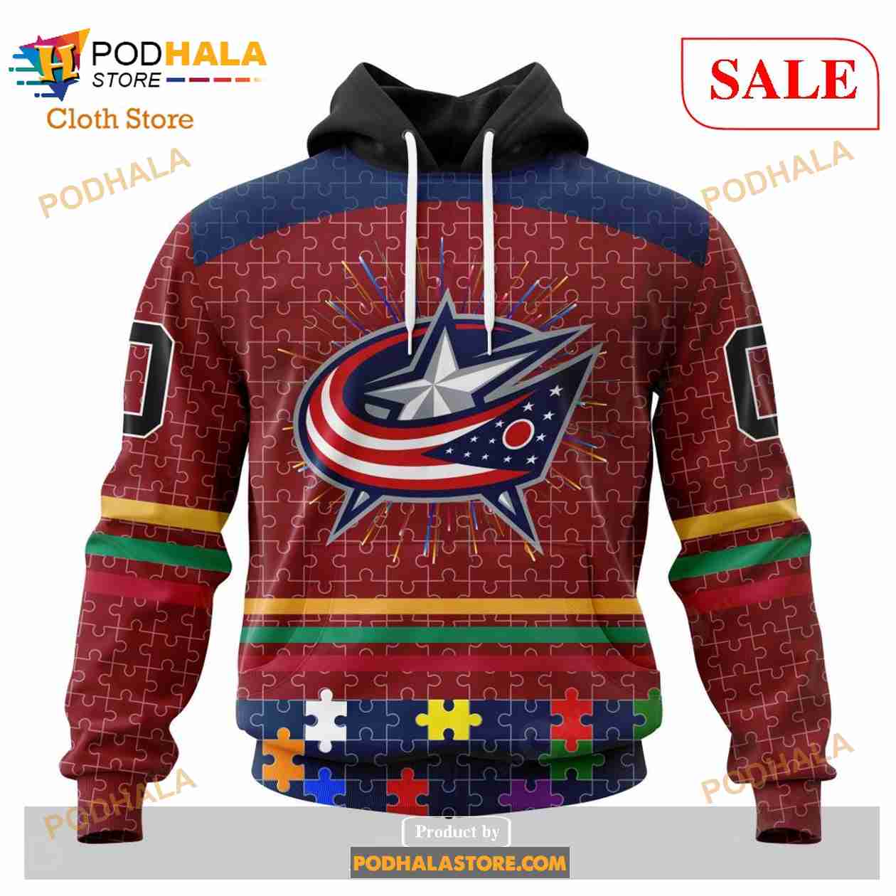 Custom Columbus Blue Jackets Fearless Aganst Autism Sweatshirt NHL Hoodie 3D Custom Columbus Blue Jackets Fearless Aganst Autism Sweatshirt NHL Hoodie 3D