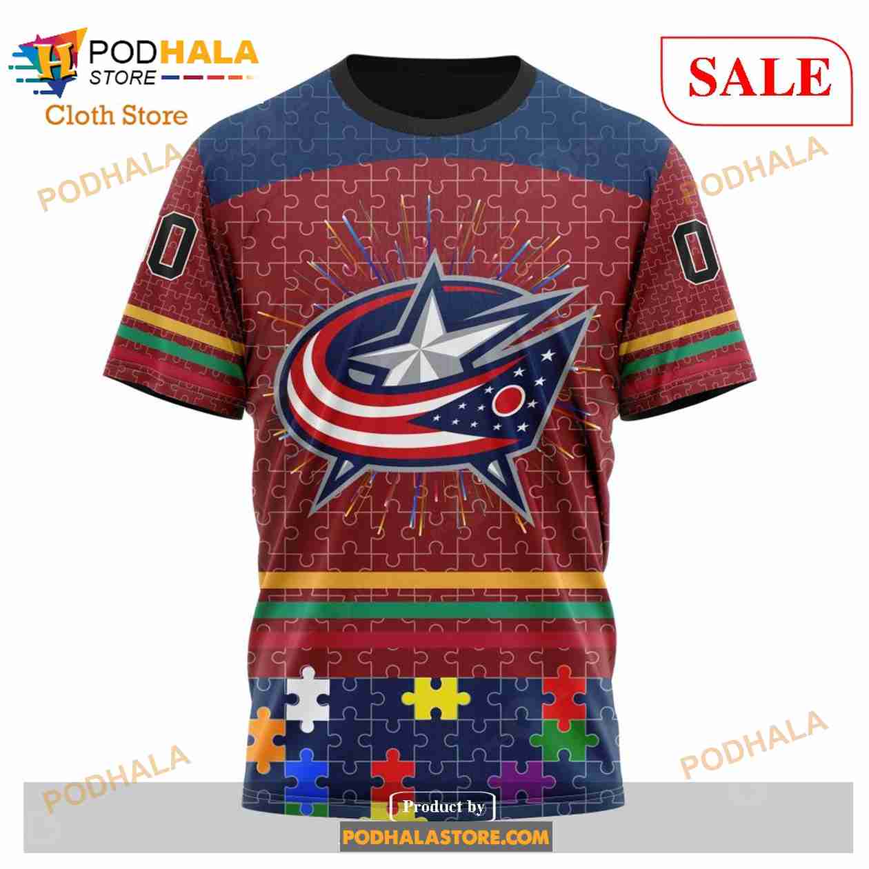 Custom Columbus Blue Jackets Fearless Aganst Autism Sweatshirt NHL Hoodie 3D Custom Columbus Blue Jackets Fearless Aganst Autism Sweatshirt NHL Hoodie 3D