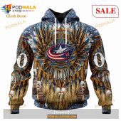 Custom Columbus Blue Jackets Native Costume Design Sweatshirt Nhl Hoodie 3d 1.jpg - demo10