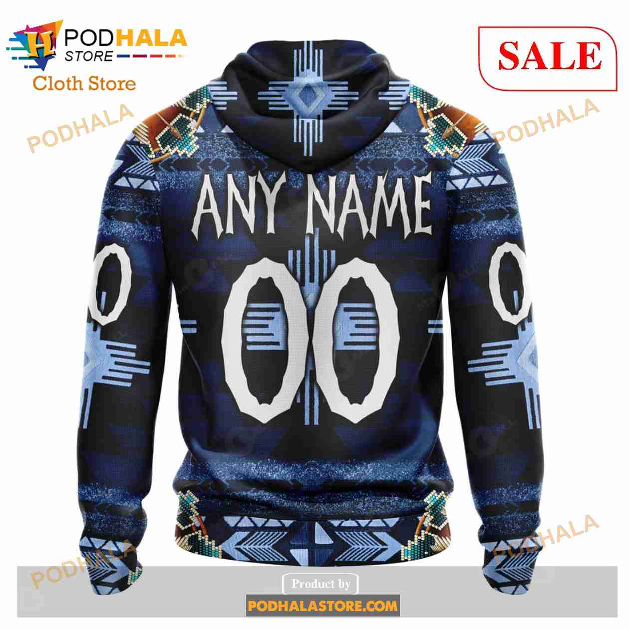 Custom Columbus Blue Jackets Native Costume Sweatshirt NHL Hoodie 3D Custom Columbus Blue Jackets Native Costume Sweatshirt NHL Hoodie 3D