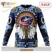 Custom Columbus Blue Jackets Native Costume Sweatshirt Nhl Hoodie 3d 4.jpg - demo10