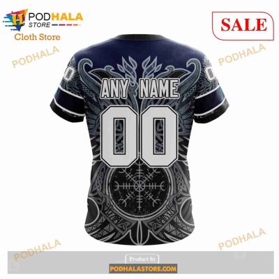 Custom Columbus Blue Jackets Norse Viking Symbols Sweatshirt NHL Hoodie 3D