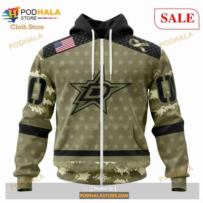 Custom Dallas Stars Camo Military Appreciation Sweatshirt NHL Hoodie 3D