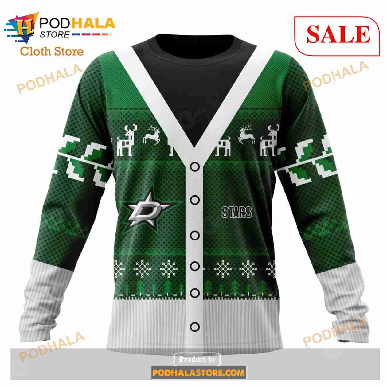 Custom Dallas Stars Chrismas Season Sweatshirt NHL Hoodie 3D Custom Dallas Stars Chrismas Season Sweatshirt NHL Hoodie 3D