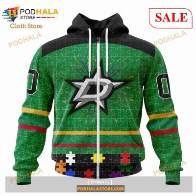 Custom Dallas Stars Fearless Aganst Autism Sweatshirt NHL Hoodie 3D