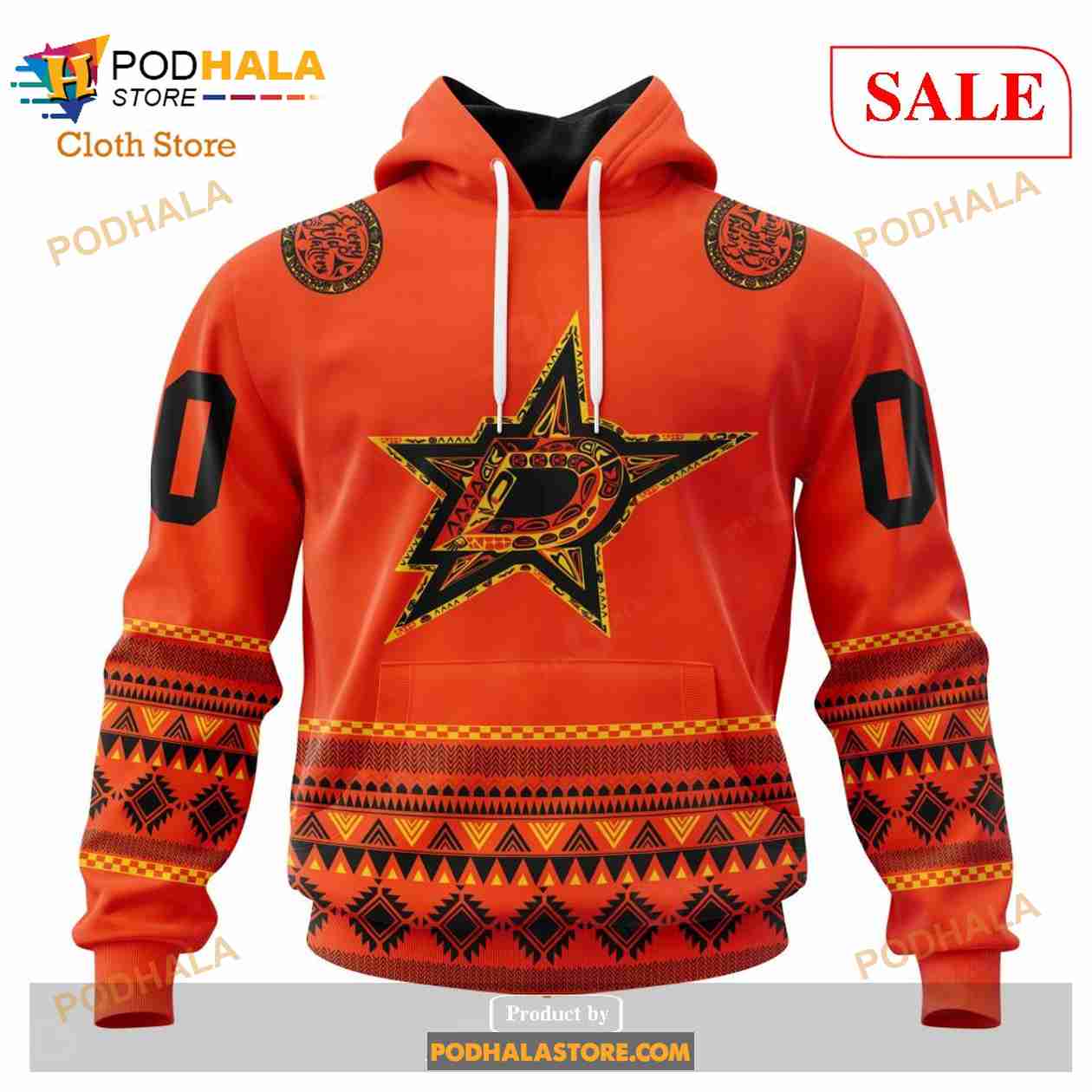 Custom Dallas Stars National Day For Truth And Reconciliation NHL Hoodie 3D Custom Dallas Stars National Day For Truth And Reconciliation NHL Hoodie 3D
