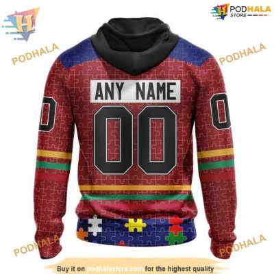 Custom Design Aganst Autism Concept NHL Montreal Canadiens Hoodie 3D