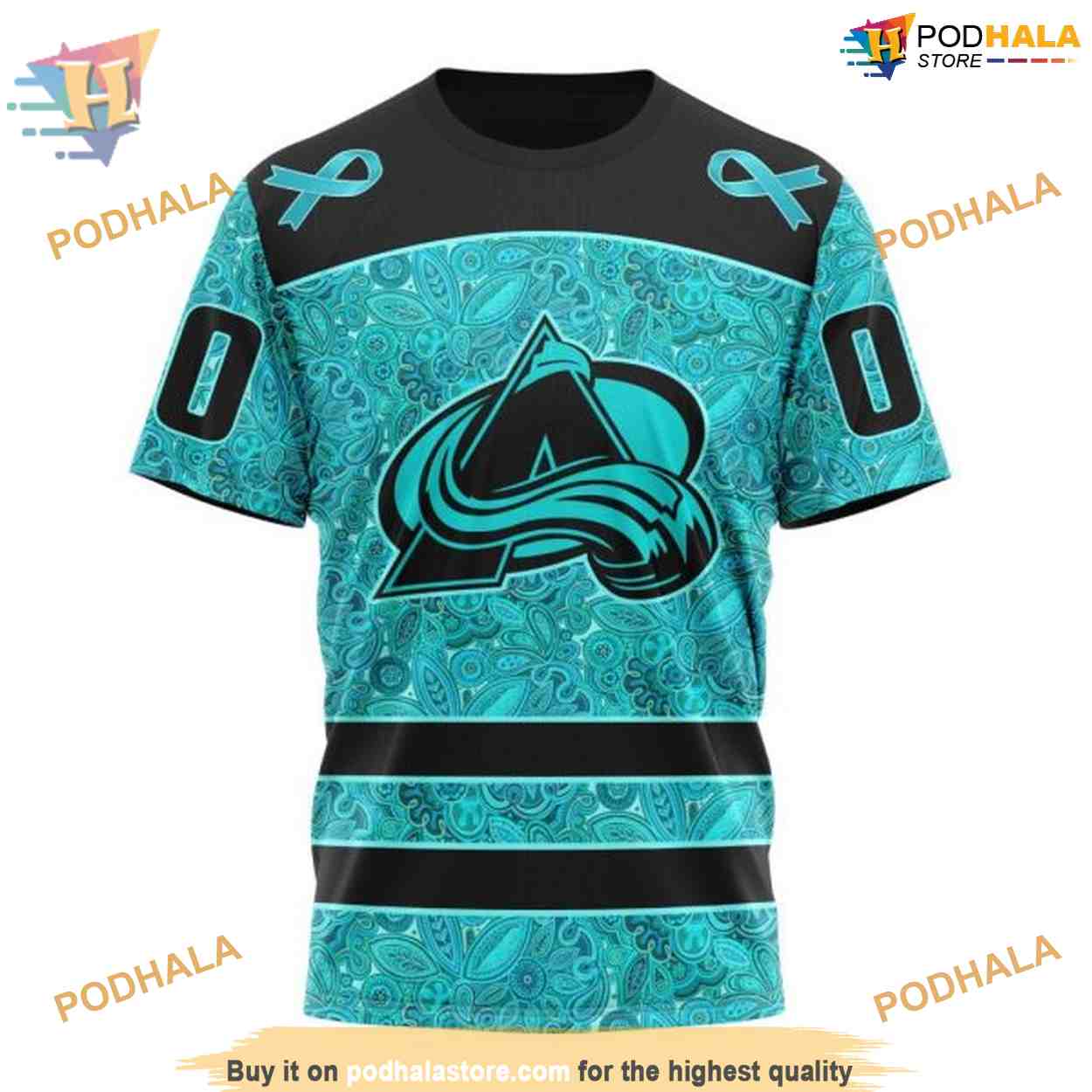 Custom Design Fight Ovarian Cancer NHL Colorado Avalanche Hoodie 3D Sweatshirt Custom Design Fight Ovarian Cancer NHL Colorado Avalanche Hoodie 3D Sweatshirt