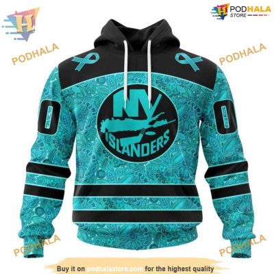 Custom Design Fight Ovarian Cancer NHL New York Islanders Hoodie 3D