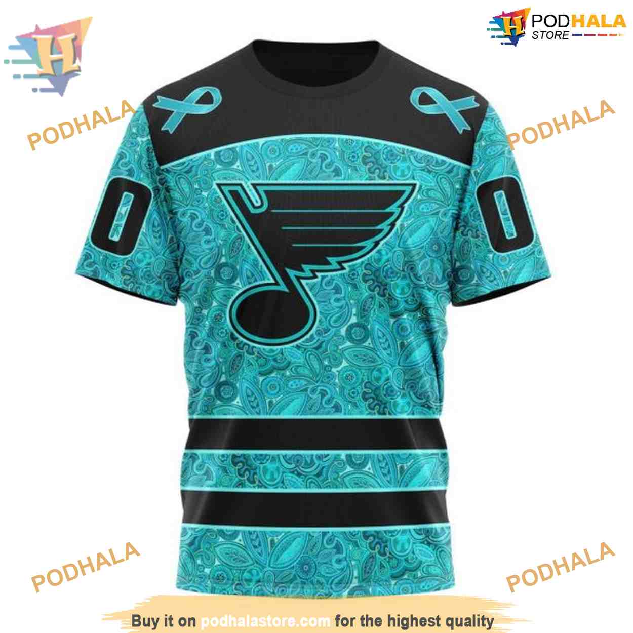 Custom Design Fight Ovarian Cancer NHL St. Louis Blues Hoodie 3D Custom Design Fight Ovarian Cancer NHL St. Louis Blues Hoodie 3D