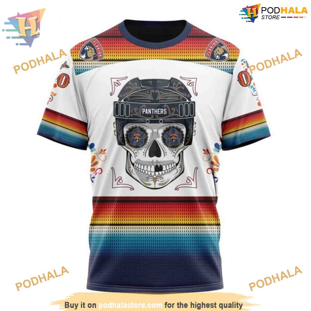 Custom Design For Dia De Los Muertos NHL Florida Panthers Hoodie 3D Custom Design For Dia De Los Muertos NHL Florida Panthers Hoodie 3D