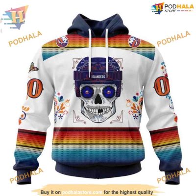 Custom Design For Dia De Los Muertos NHL New York Islanders Hoodie 3D