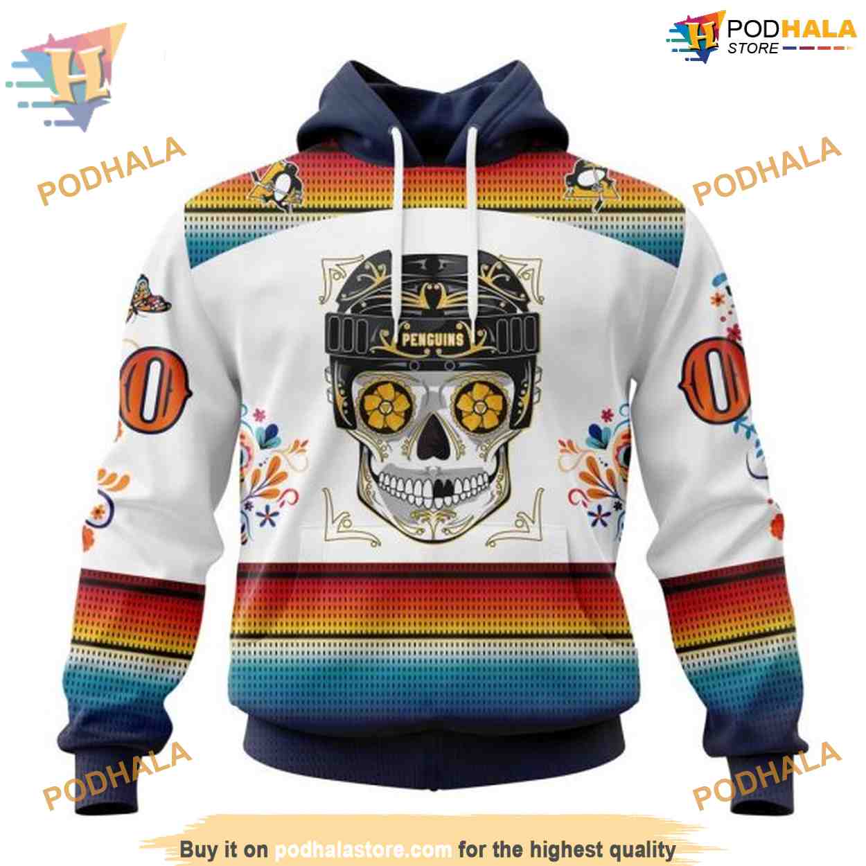 Custom Design For Dia De Los Muertos NHL Pittsburgh Penguins Hoodie 3D Custom Design For Dia De Los Muertos NHL Pittsburgh Penguins Hoodie 3D