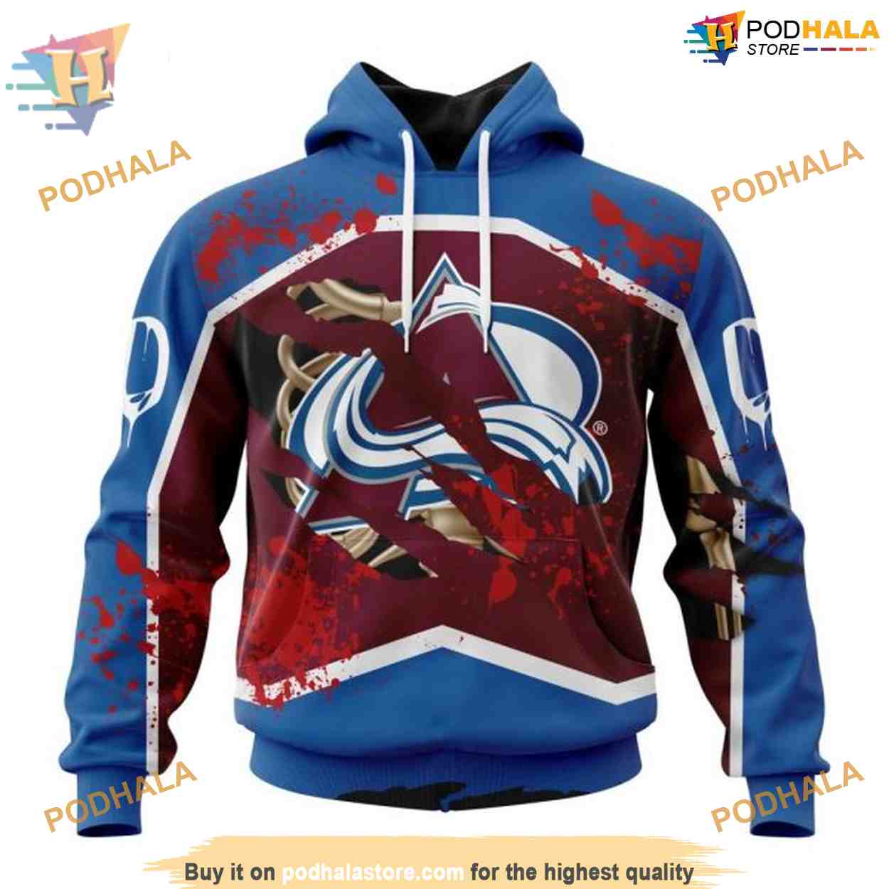 Custom Design Jersey With Your Ribs For Halloween NHL Colorado Avalanche Hoodie 3D Custom Design Jersey With Your Ribs For Halloween NHL Colorado Avalanche Hoodie 3D