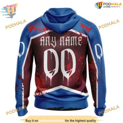Custom Design Jersey With Your Ribs For Halloween NHL Colorado Avalanche Hoodie 3D