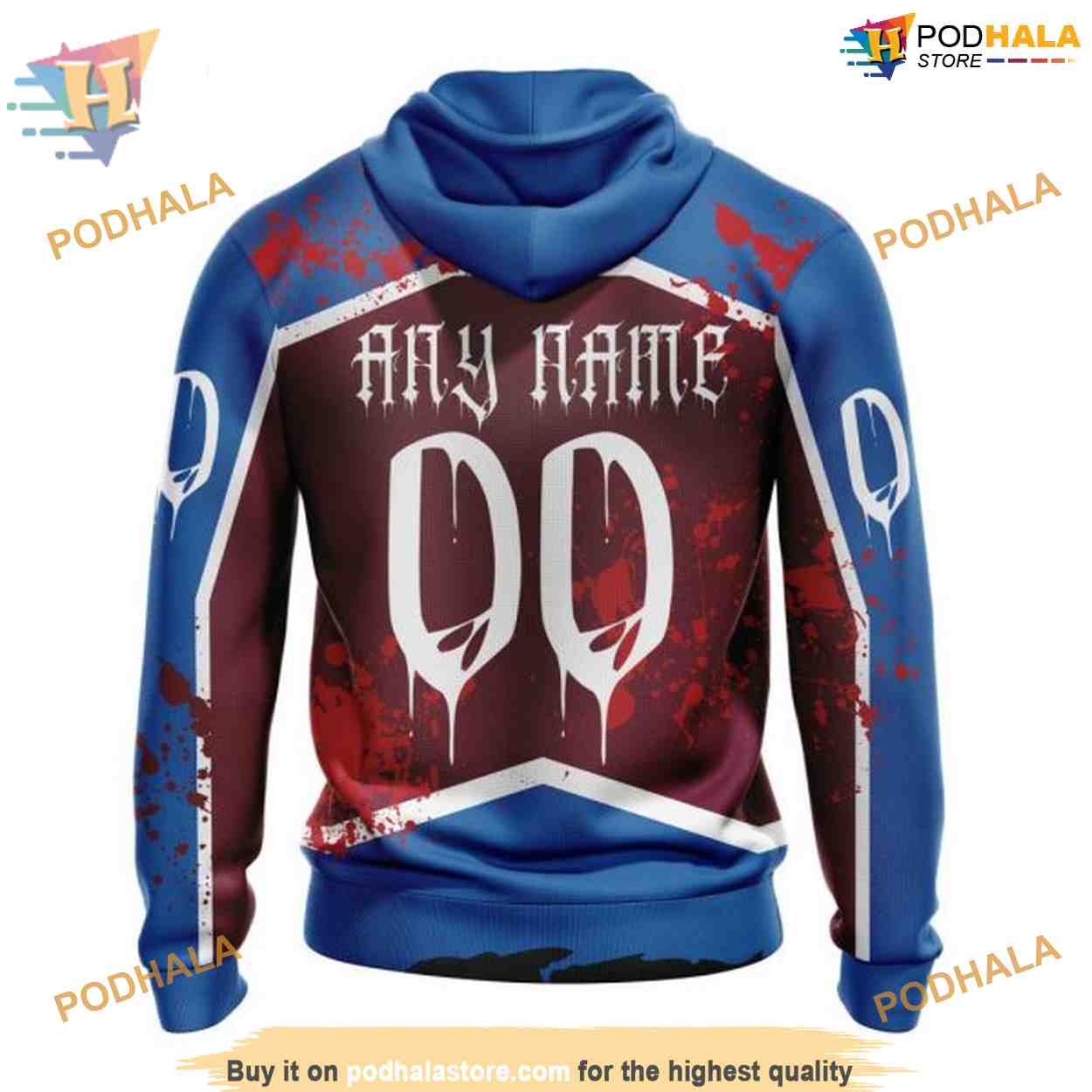 Custom Design Jersey With Your Ribs For Halloween NHL Colorado Avalanche Hoodie 3D Custom Design Jersey With Your Ribs For Halloween NHL Colorado Avalanche Hoodie 3D