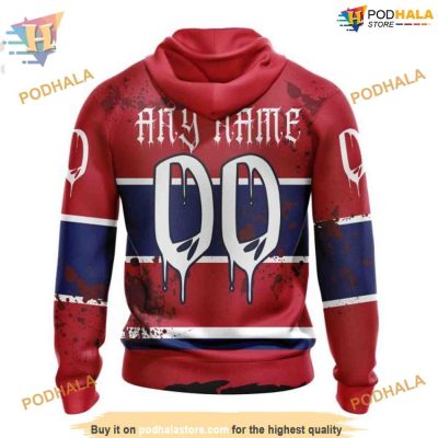 Custom Design Jersey With Your Ribs For Halloween NHL Montreal Canadiens Hoodie 3D