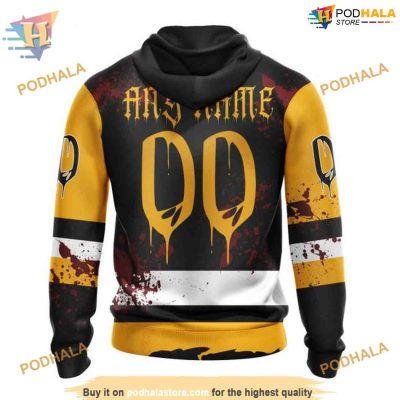 Custom Design Jersey With Your Ribs For Halloween NHL Pittsburgh Penguins Hoodie 3D