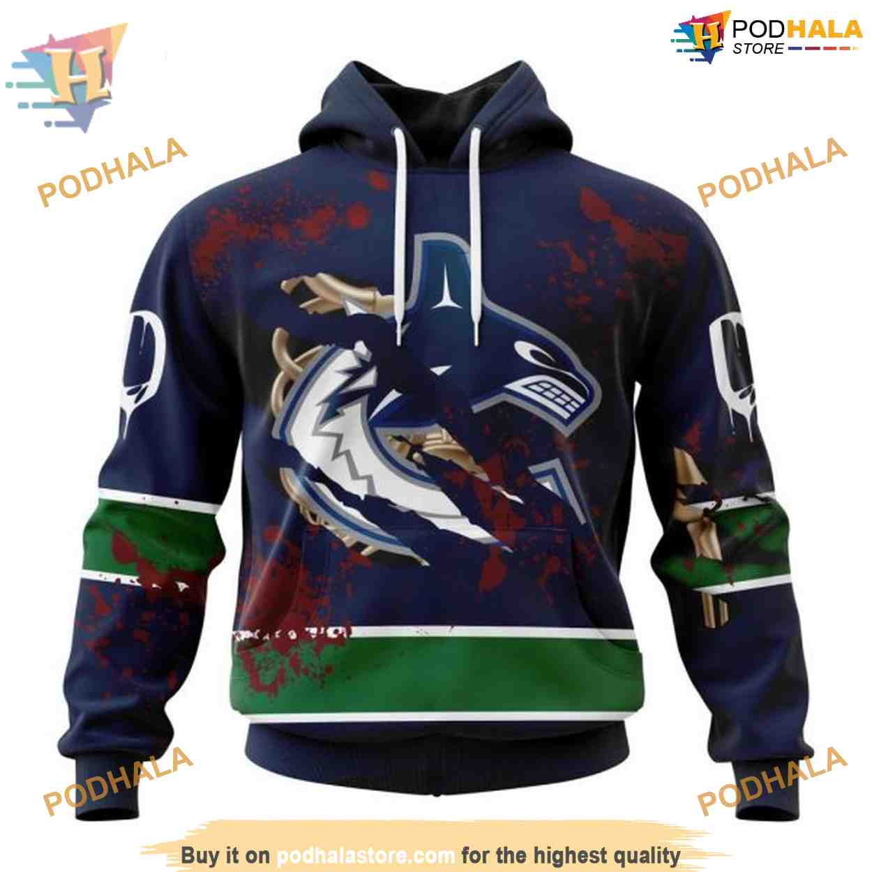 Custom Design Jersey With Your Ribs For Halloween NHL Vancouver Canucks Hoodie 3D Custom Design Jersey With Your Ribs For Halloween NHL Vancouver Canucks Hoodie 3D