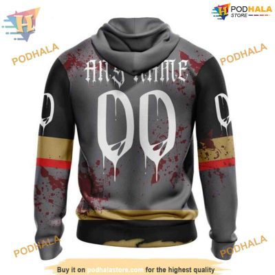 Custom Design Jersey With Your Ribs For Halloween NHL Vegas Golden Knights Hoodie 3D