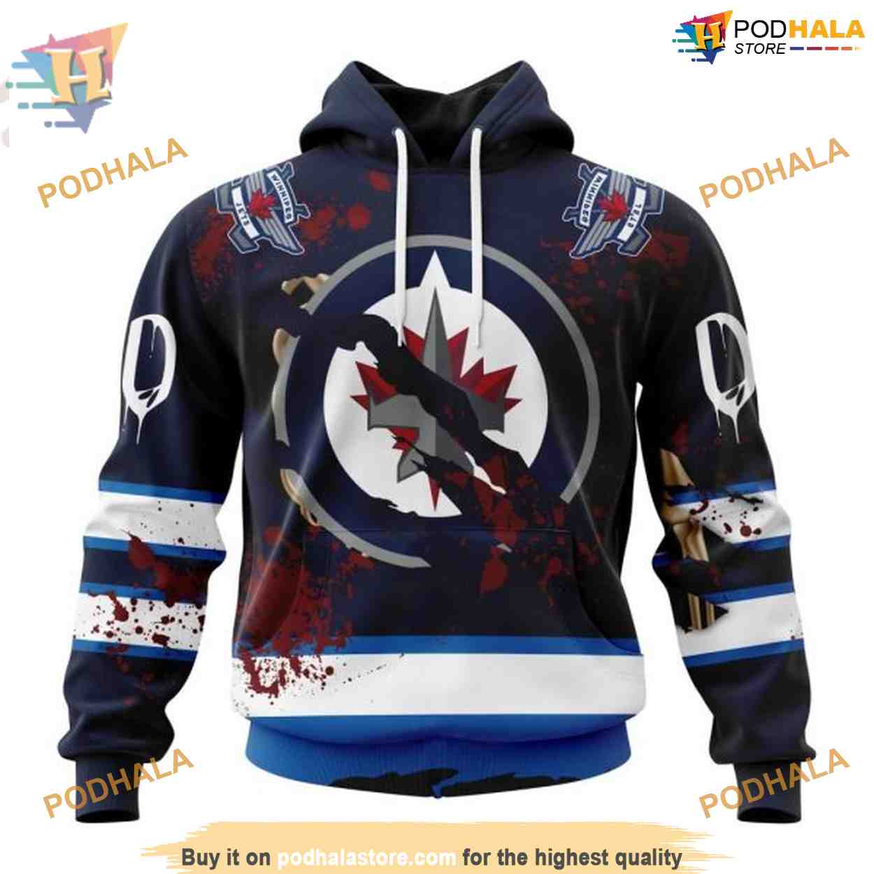 Custom Design Jersey With Your Ribs For Halloween NHL Winnipeg Jets Hoodie 3D Custom Design Jersey With Your Ribs For Halloween NHL Winnipeg Jets Hoodie 3D