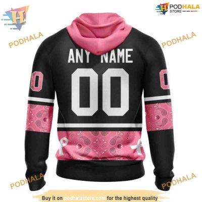 Custom Design PINK BREAST CANCER NHL Edmonton Oilers Hoodie 3D