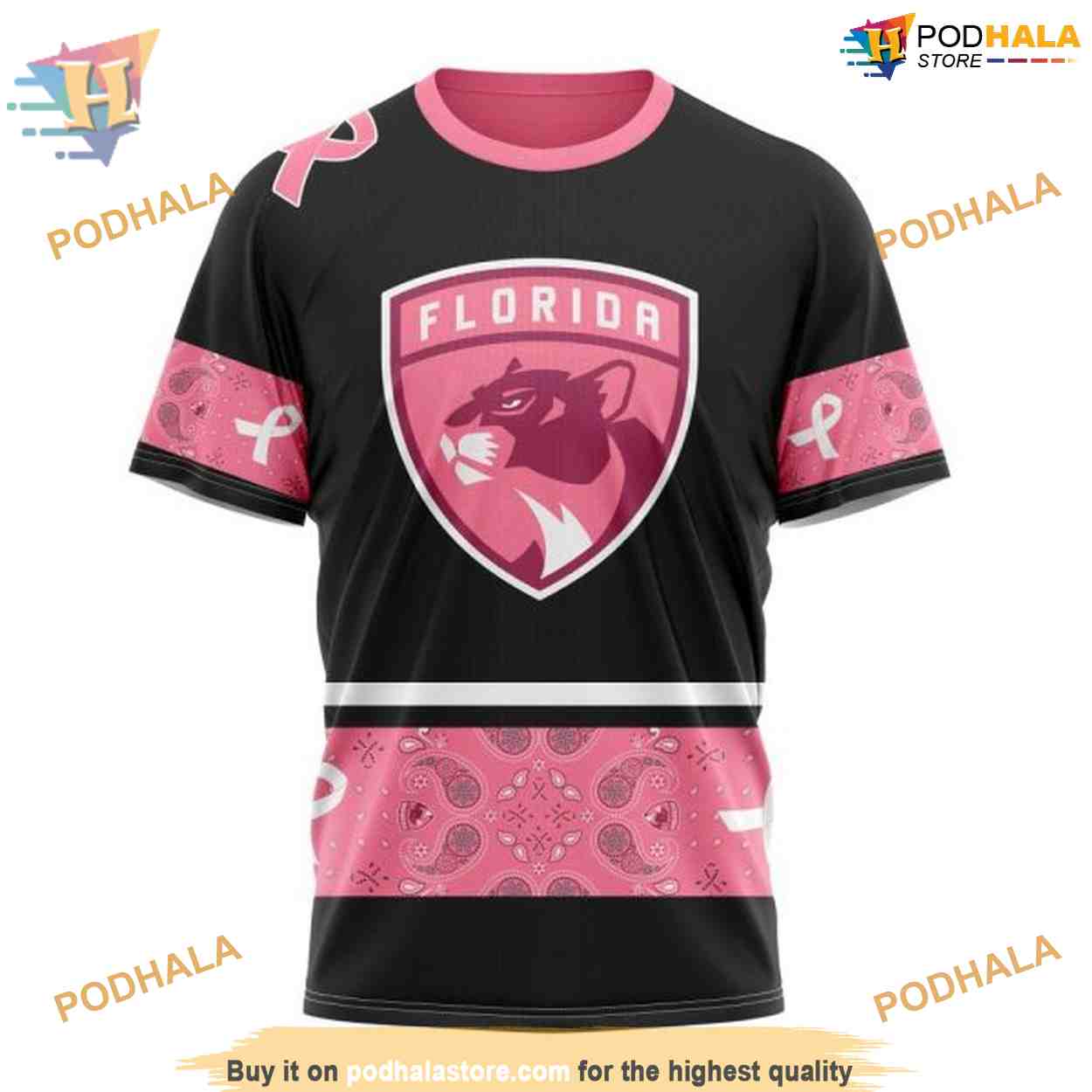 Custom Design PINK BREAST CANCER NHL Florida Panthers Hoodie 3D Custom Design PINK BREAST CANCER NHL Florida Panthers Hoodie 3D