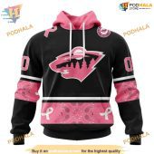 Custom Design Pink Breast Cancer Nhl Minnesota Wild Hoodie 3d 1.jpg - demo10