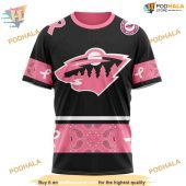 Custom Design Pink Breast Cancer Nhl Minnesota Wild Hoodie 3d 3.jpg - demo10