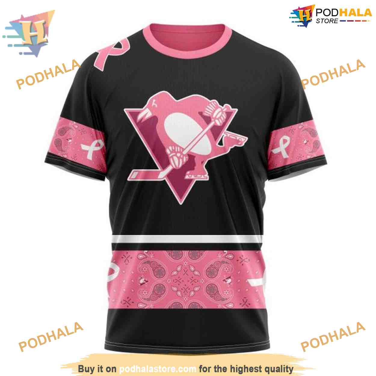 Custom Design PINK BREAST CANCER NHL Pittsburgh Penguins Hoodie 3D Custom Design PINK BREAST CANCER NHL Pittsburgh Penguins Hoodie 3D
