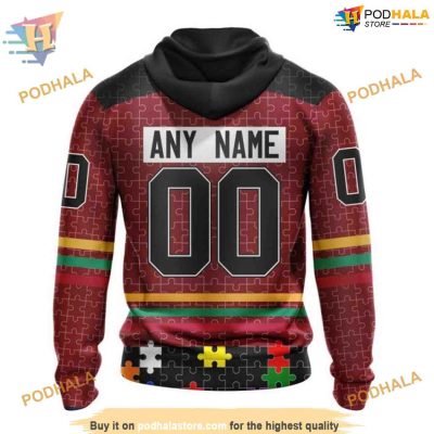 Custom Design With Fearless Aganst Autism Concept NHL Carolina Hurricanes Hoodie 3D