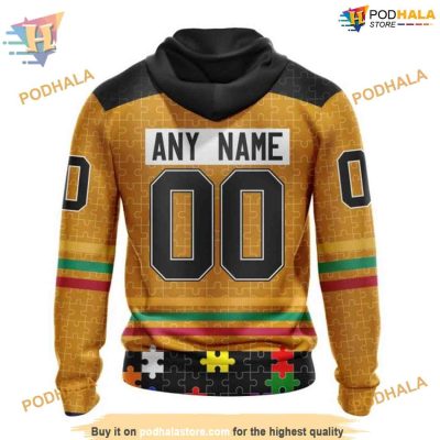 Custom Design With Fearless Aganst Autism Concept NHL Chicago Blackhawks Hoodie 3D