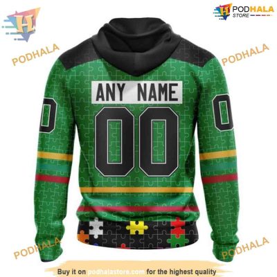 Custom Design With Fearless Aganst Autism Concept NHL Dallas Stars Hoodie 3D