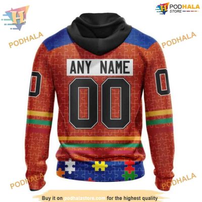 Custom Design With Fearless Aganst Autism Concept NHL New York Islanders Hoodie 3D