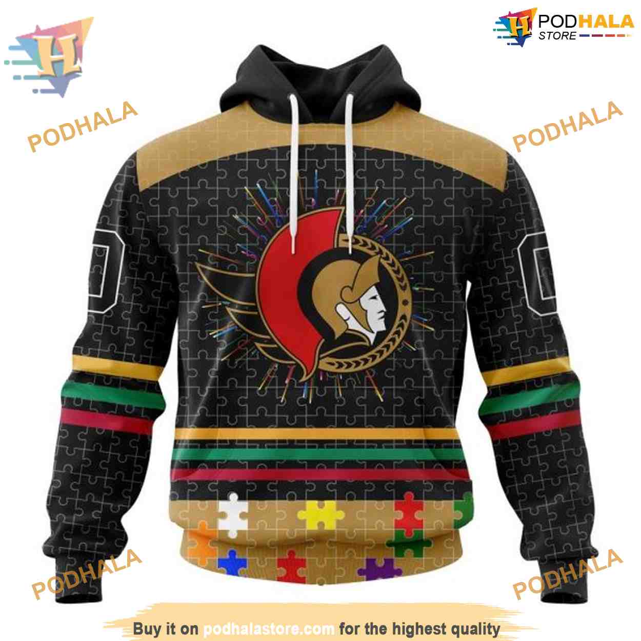 Custom Design With Fearless Aganst Autism Concept NHL Ottawa Senators Hoodie 3D Custom Design With Fearless Aganst Autism Concept NHL Ottawa Senators Hoodie 3D