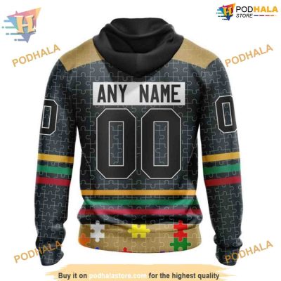 Custom Design With Fearless Aganst Autism Concept NHL Vegas Golden Knights Hoodie 3D