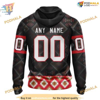 Custom Design With Native Pattern Full Printed NHL Ottawa Senators Hoodie 3D