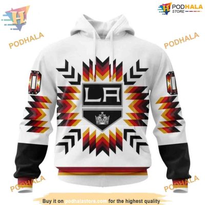 Custom Design With Native Pattern NHL Los Angeles Kings Hoodie 3D